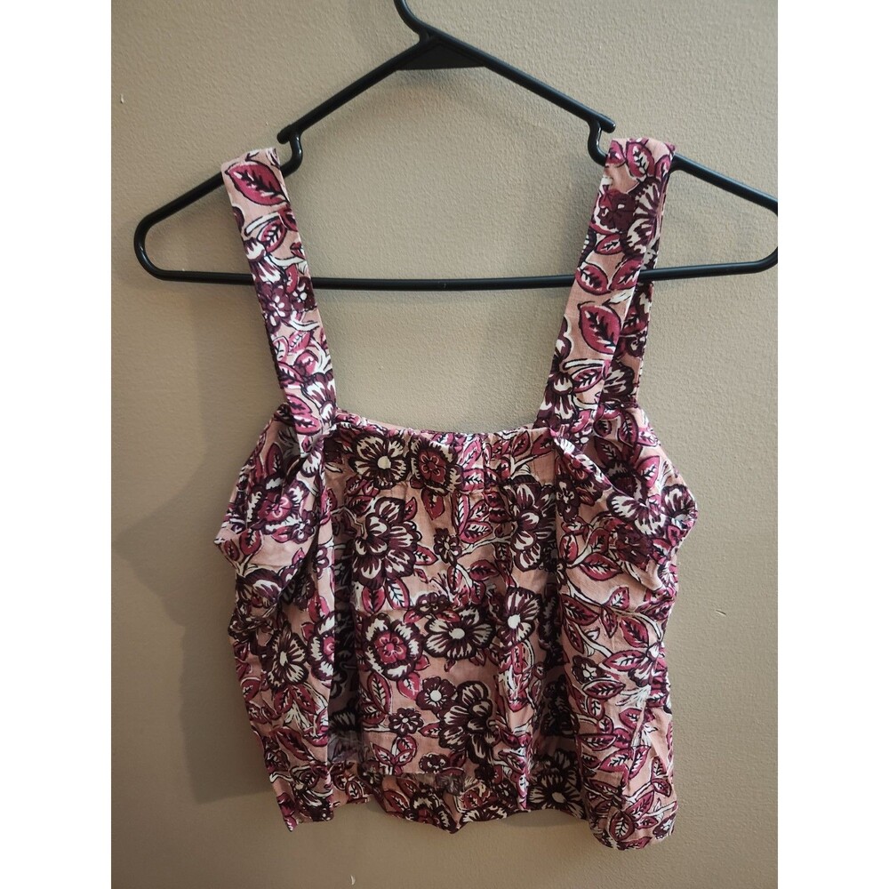 Faherty Pacifica Floral Square Neck Linen Blend Tank Top Size S - Picture 5 of 7